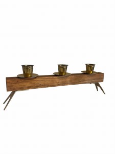 Duński świecznik midcentury teak
