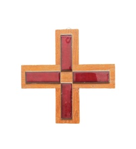 Drewniany krzyż z emalią