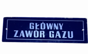 Szklana tabliczka - Główny zawór gazu 