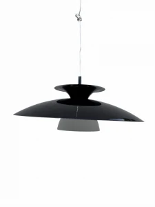 Lampa wisząca-czarno biała space age