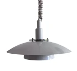 Biała lampa wisząca  - Space Age
