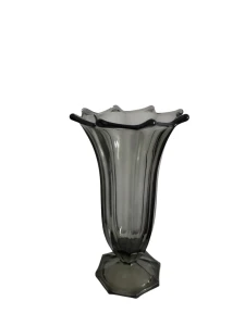 Czechosłowacki wazon Art deco - dymione szkło 