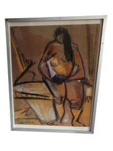 Grafika „Kobieta” w stylu kubistycznym, lata 90.