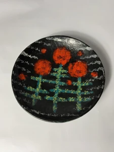 Talerz ceramiczny na ścianę - maki - Węgry  