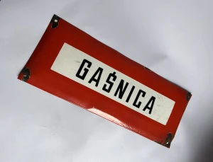 Emaliowana tabliczka gaśnica 